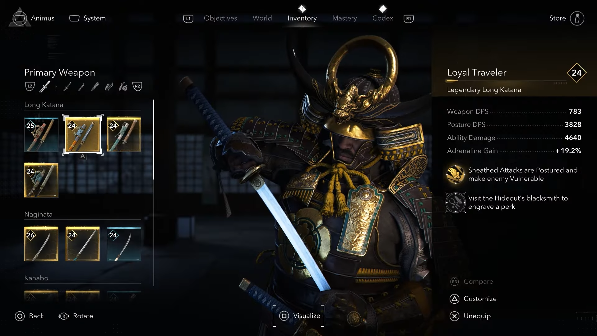 Loyal Traveler Early Legendary Long Katana