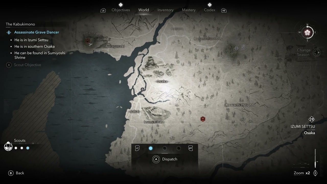 Assassins creed shadows Map of Osaka