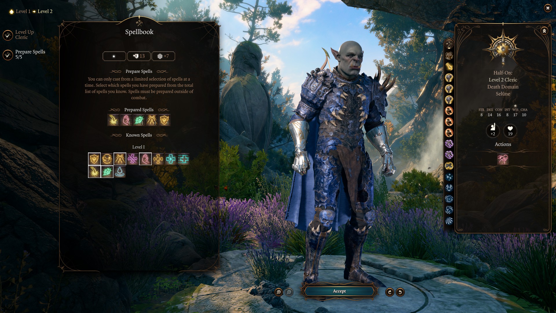 Best Baldur’s Gate 3 Death Domain Cleric Build Level 2 Progression