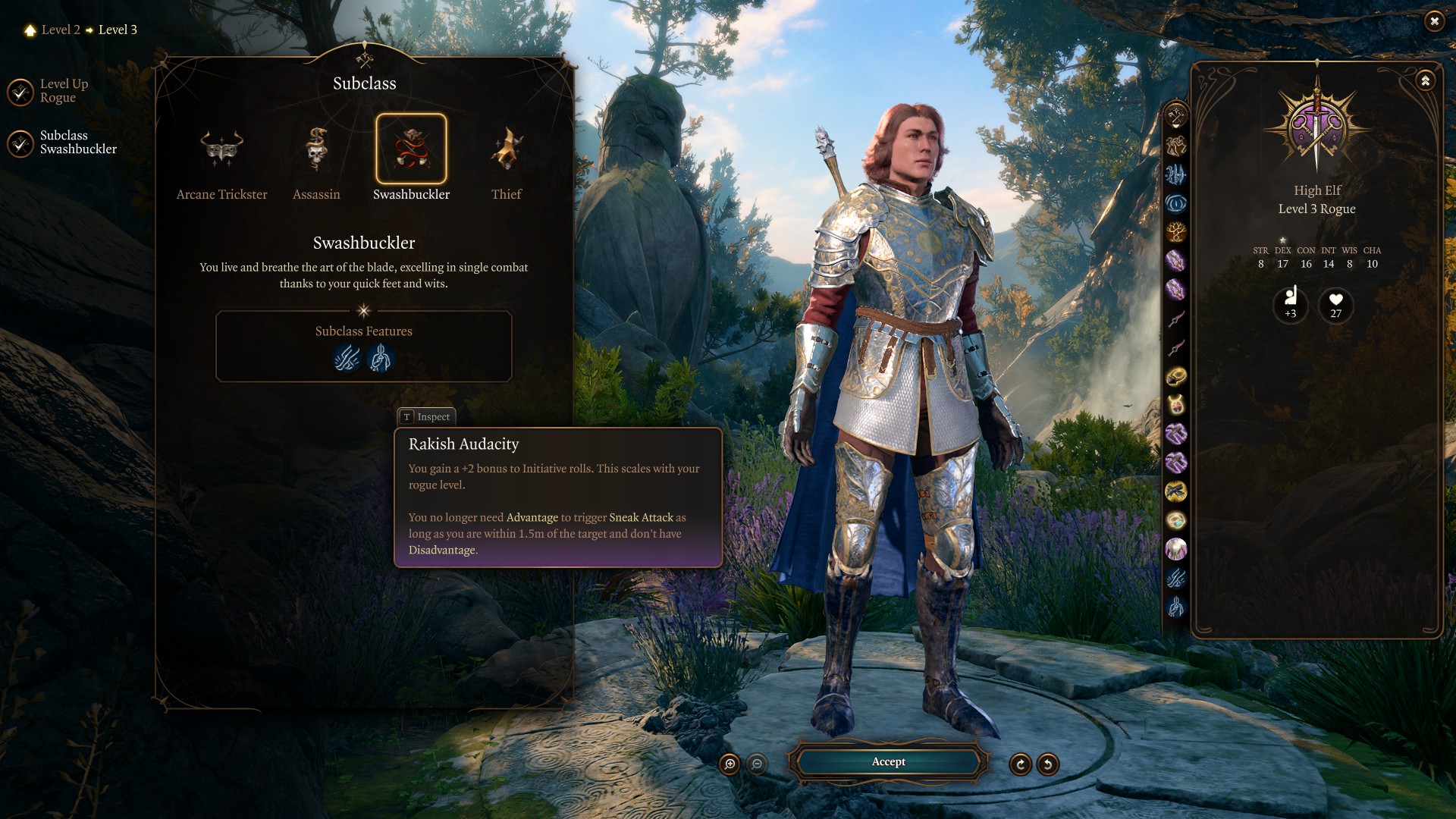 Best Baldur’s Gate 3 Swashbuckler Rogue Build Level 2