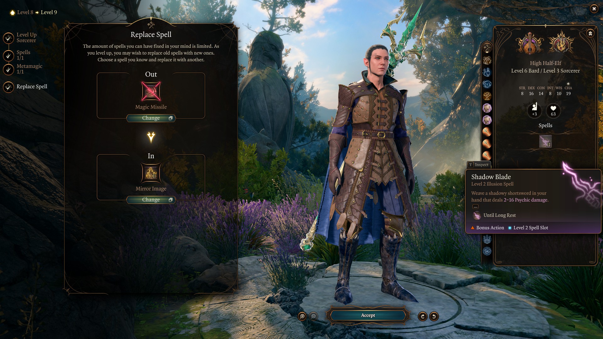 Best College of Glamour Bard Build in Baldur's Gate 3 Level 9