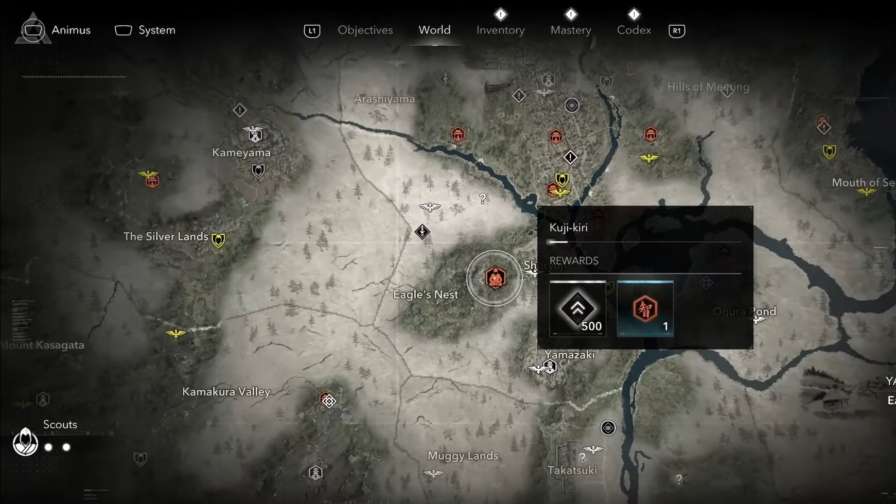 Cliffs of Thought Kuji-kiri location (Image via Ubisoft)