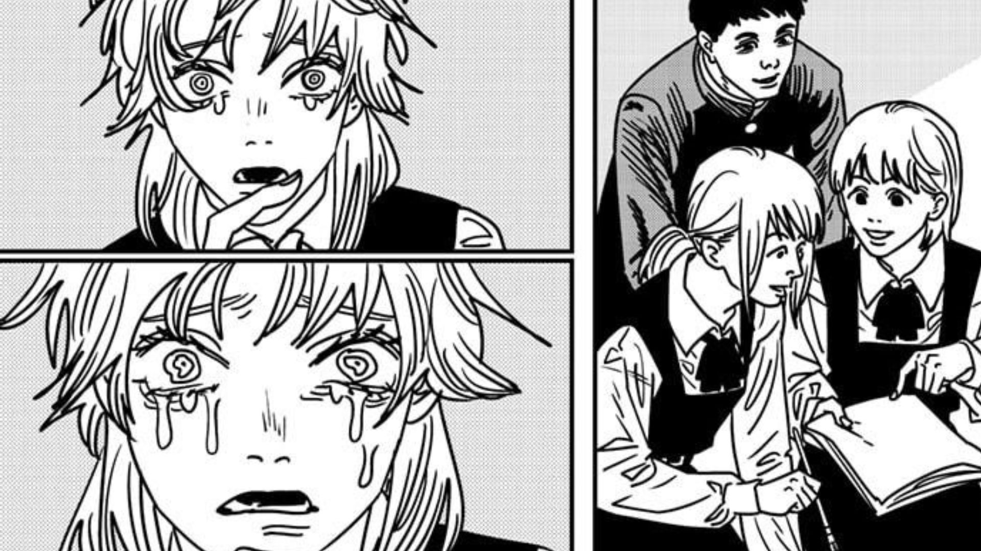 The crying Death Devil and her classmates as seen in the manga (Image via Shueisha)