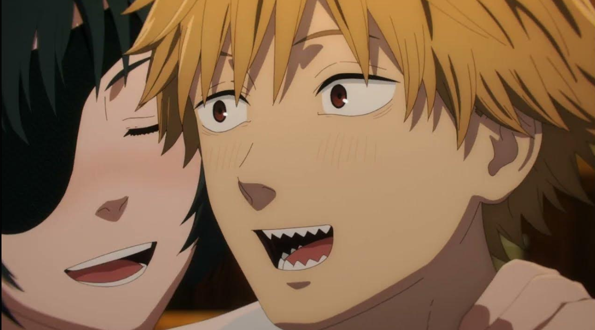 Denji First kiss scene as seen in anime (Image via MAPPA Studio)
