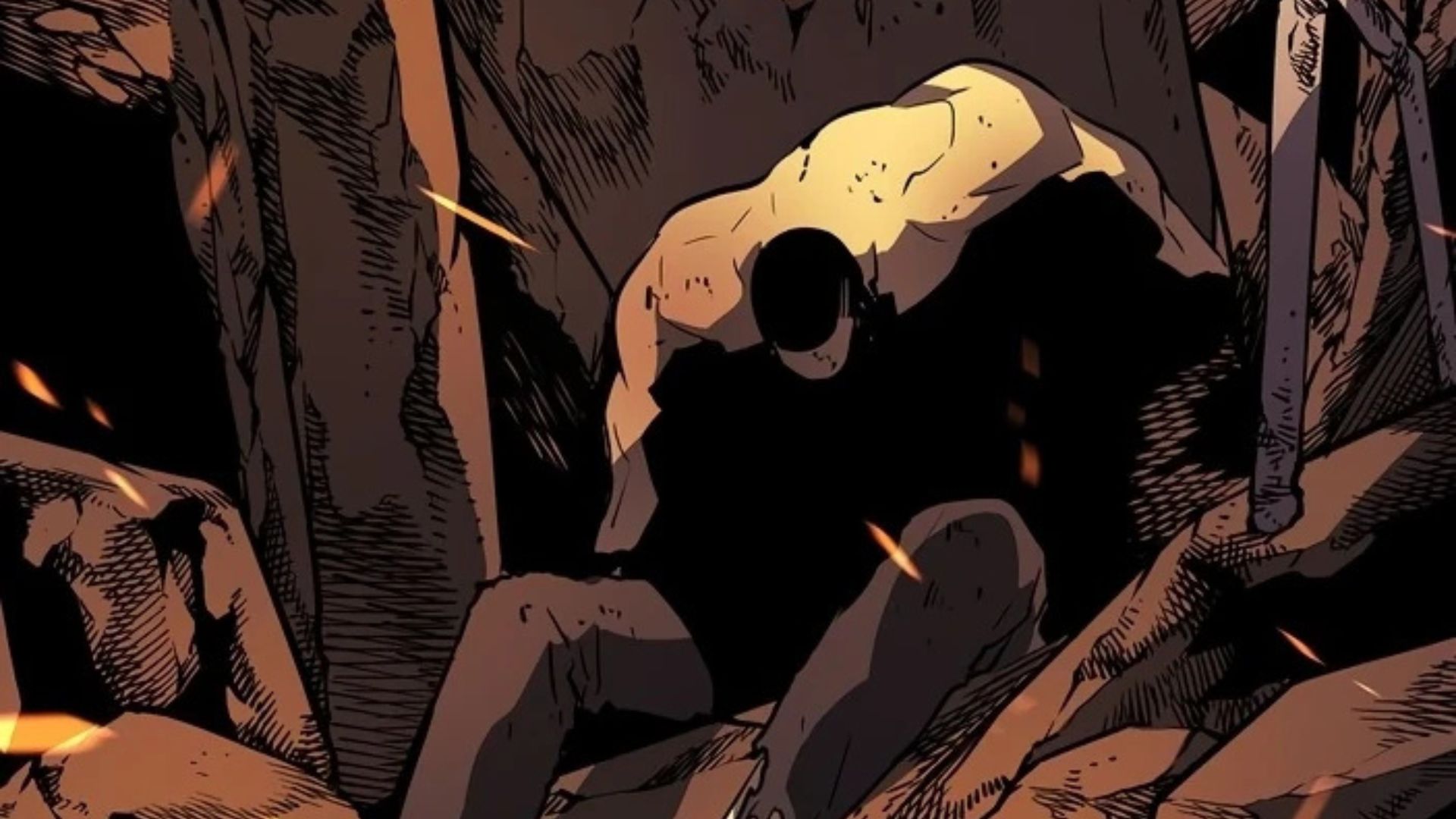 Dongsoo defeated by Il-Hwan as seen in the Solo Leveling manhwa (Image via Kakao)