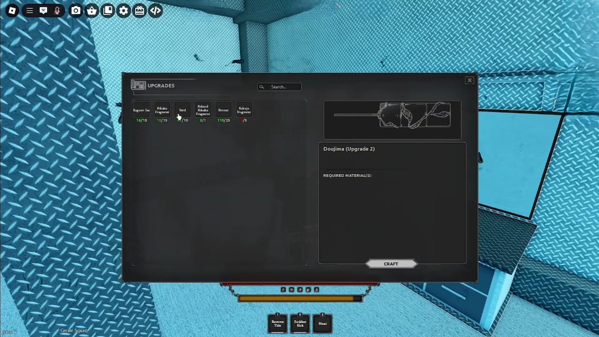 Crafting Materials for Doujima v2 GHOUL://RE Roblox (Image via Roblox)