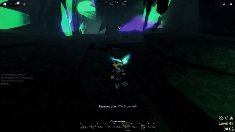 The Drowned Title | Fisch (Image via Roblox)