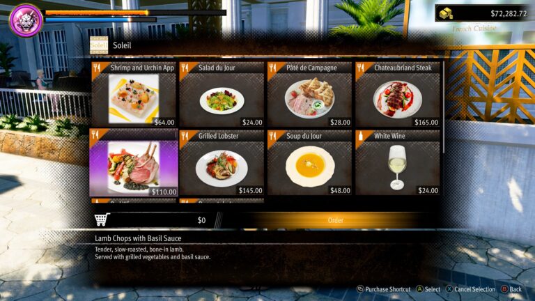 Start the substory by ordering any item from this menu (Image via SEGA)
