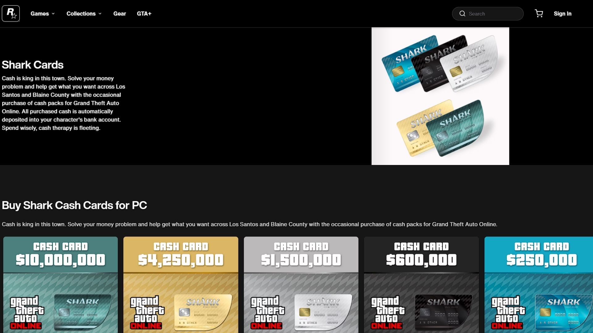 GTA Online Shark Cards