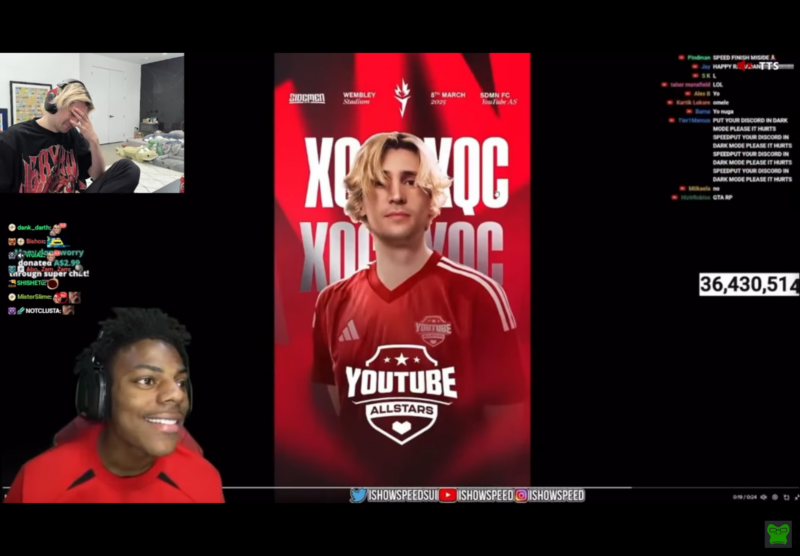 xQc calls IShowSpeed “broken AI” as the streamers’ banter gets heated ahead of Sidemen Charity Match 2025