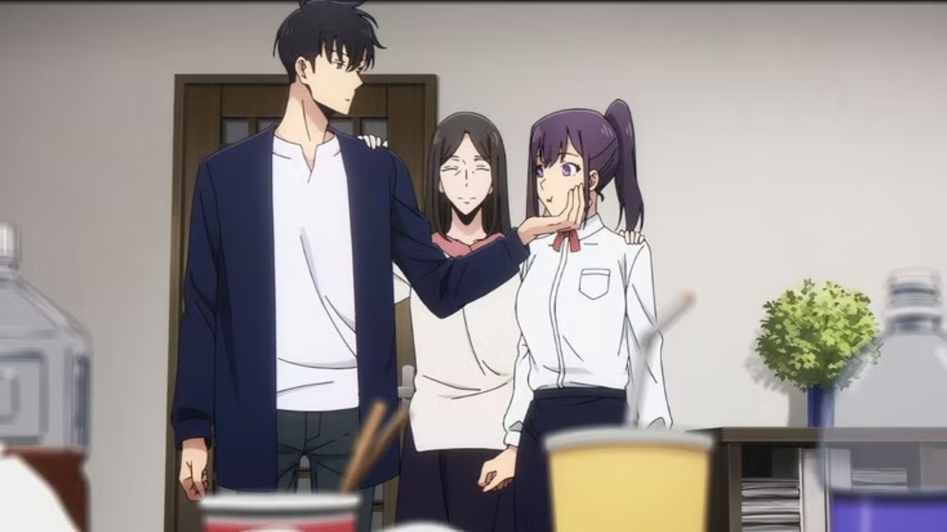 Sung Jin-Woo and his family in Solo Leveling