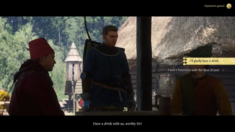 A good reputation gets you favorable interactions with NPCs (Image via Deep Silver)