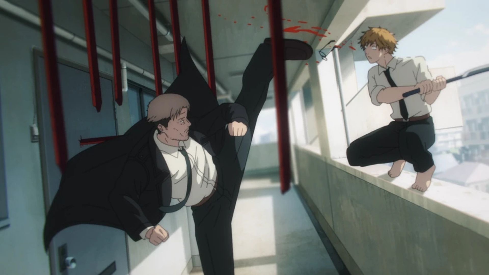 Kishibe and Denji as seen in the anime (Image via Studio Mappa)