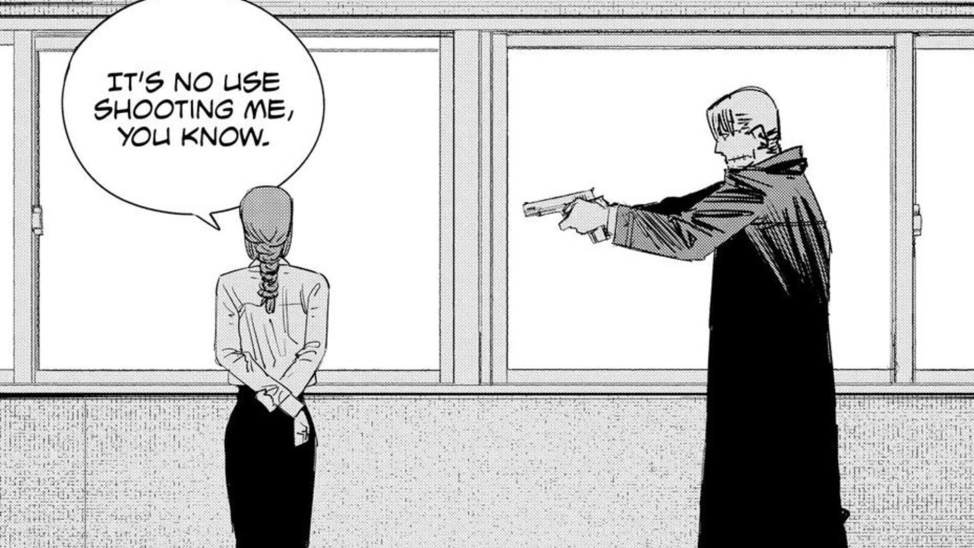 Kishibe confronts Makima as seen in the manga (Image via Shueisha)