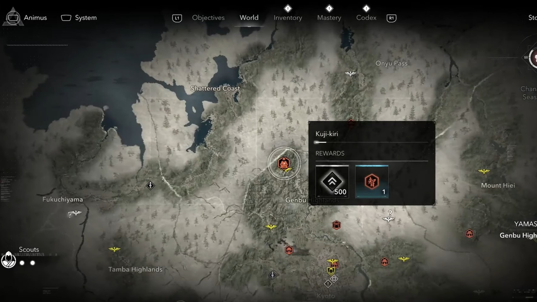 Where to find Kuramadera Temple (Image via Ubisoft)