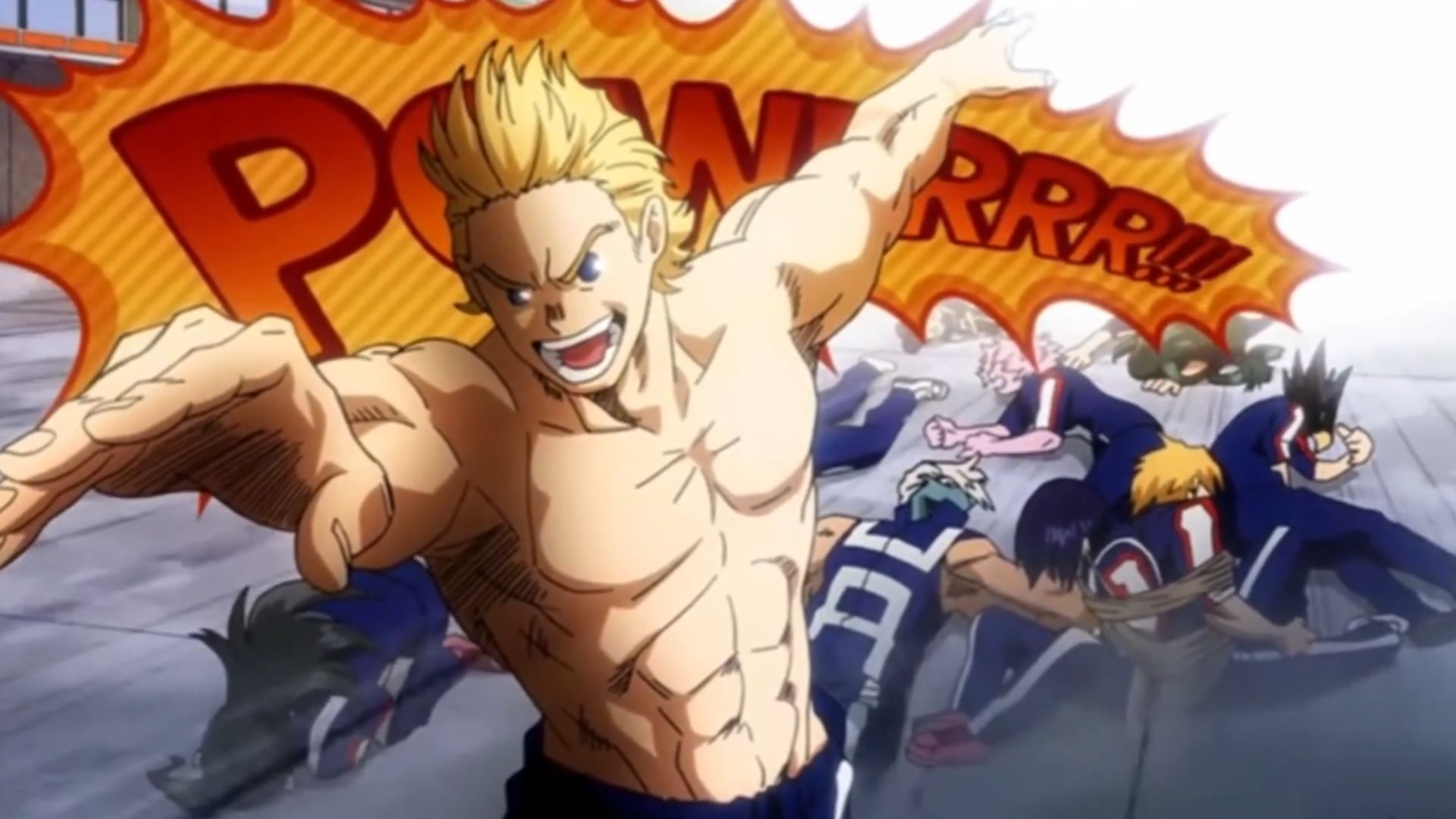 Mirio defeating Class-1 A