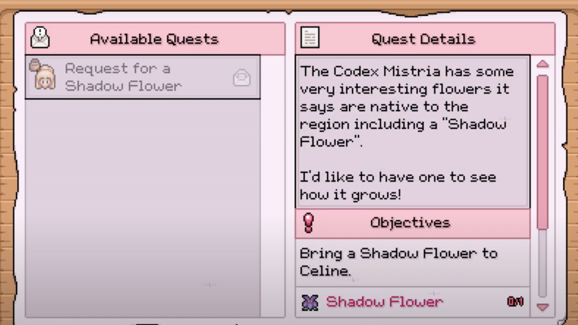Shadow Flower in Fields of Mistria