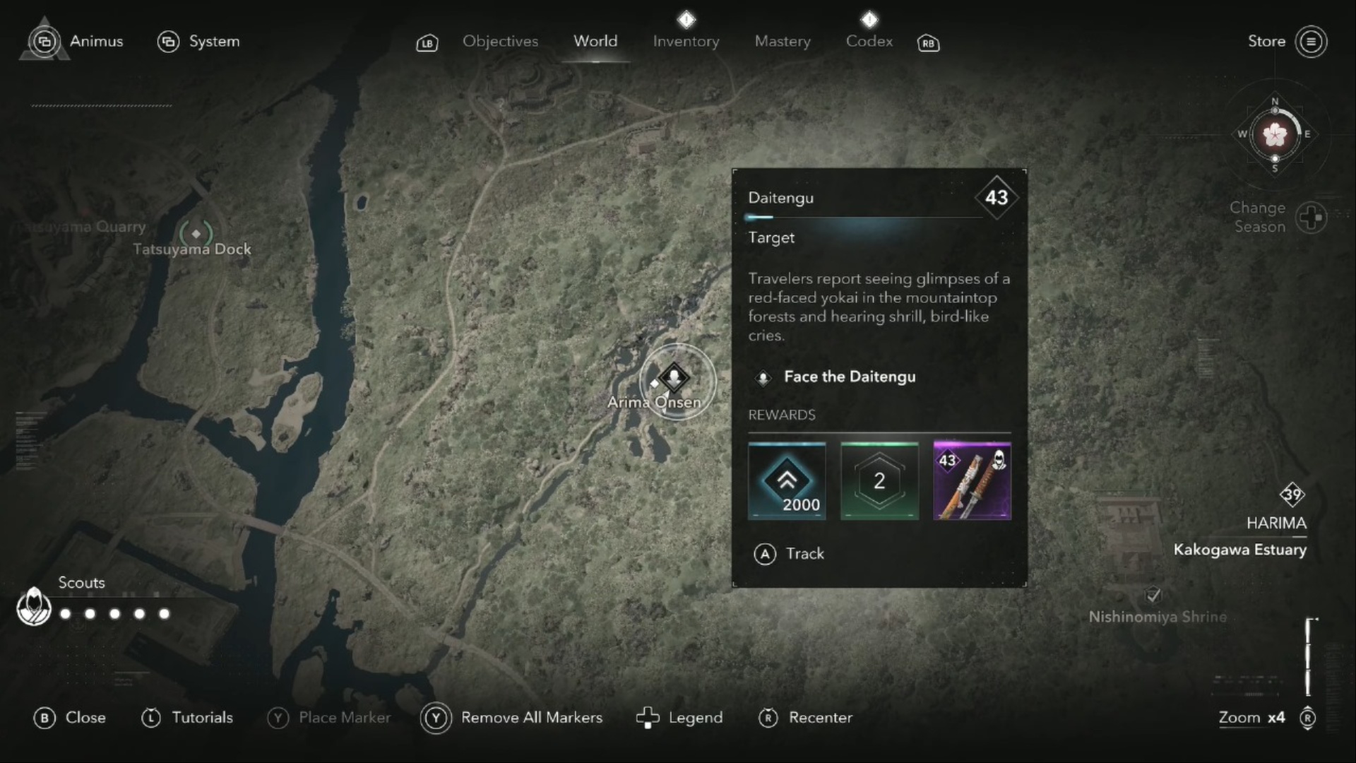 Location of the Daitengu (Image via Ubisoft, YouTube@LunarGaming Guides)