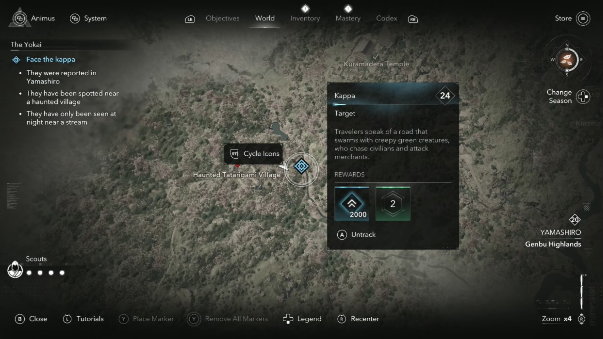 Location of the Kappa in Assassin’s Creed Shadows (Image via Ubisoft, YouTube@LunarGaming Guides)