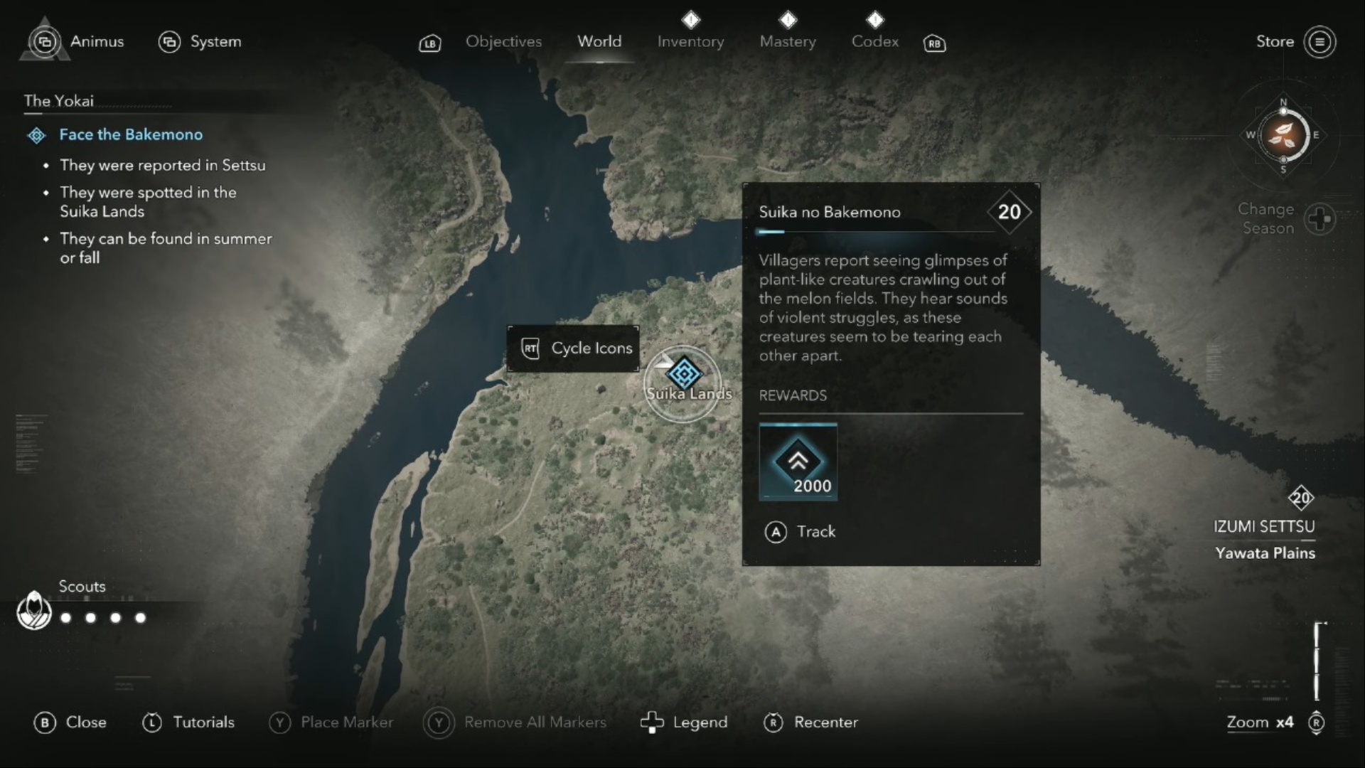 Location where Bakemono are (Image via Ubisoft, YouTube@LunarGaming Guides)