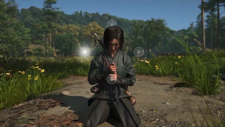 Naoe is participating in Kuji-Kiri (Image via Ubisoft)