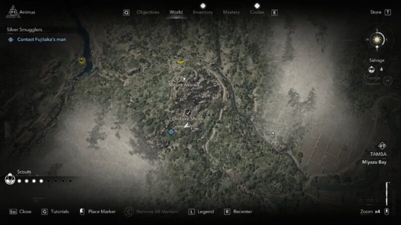 Location of the Fujikata’s soldier (Image via Ubisoft)