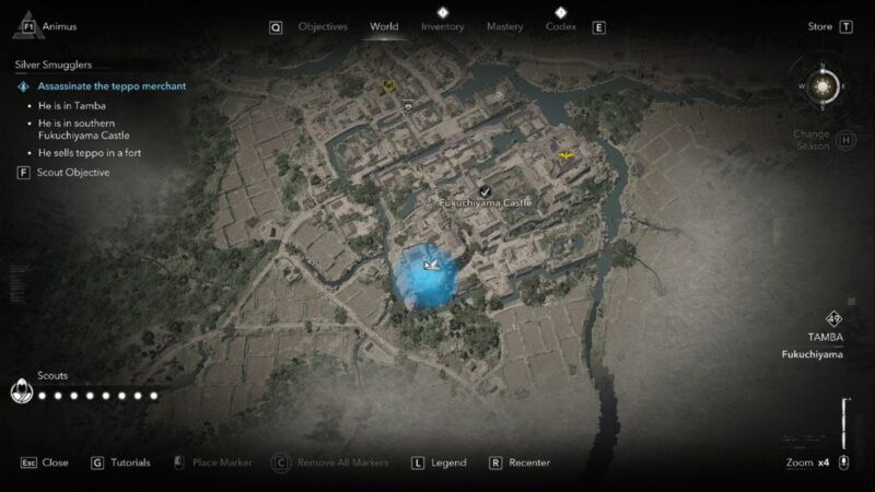 Location of the Teppo Merchant (Image via Ubisoft)