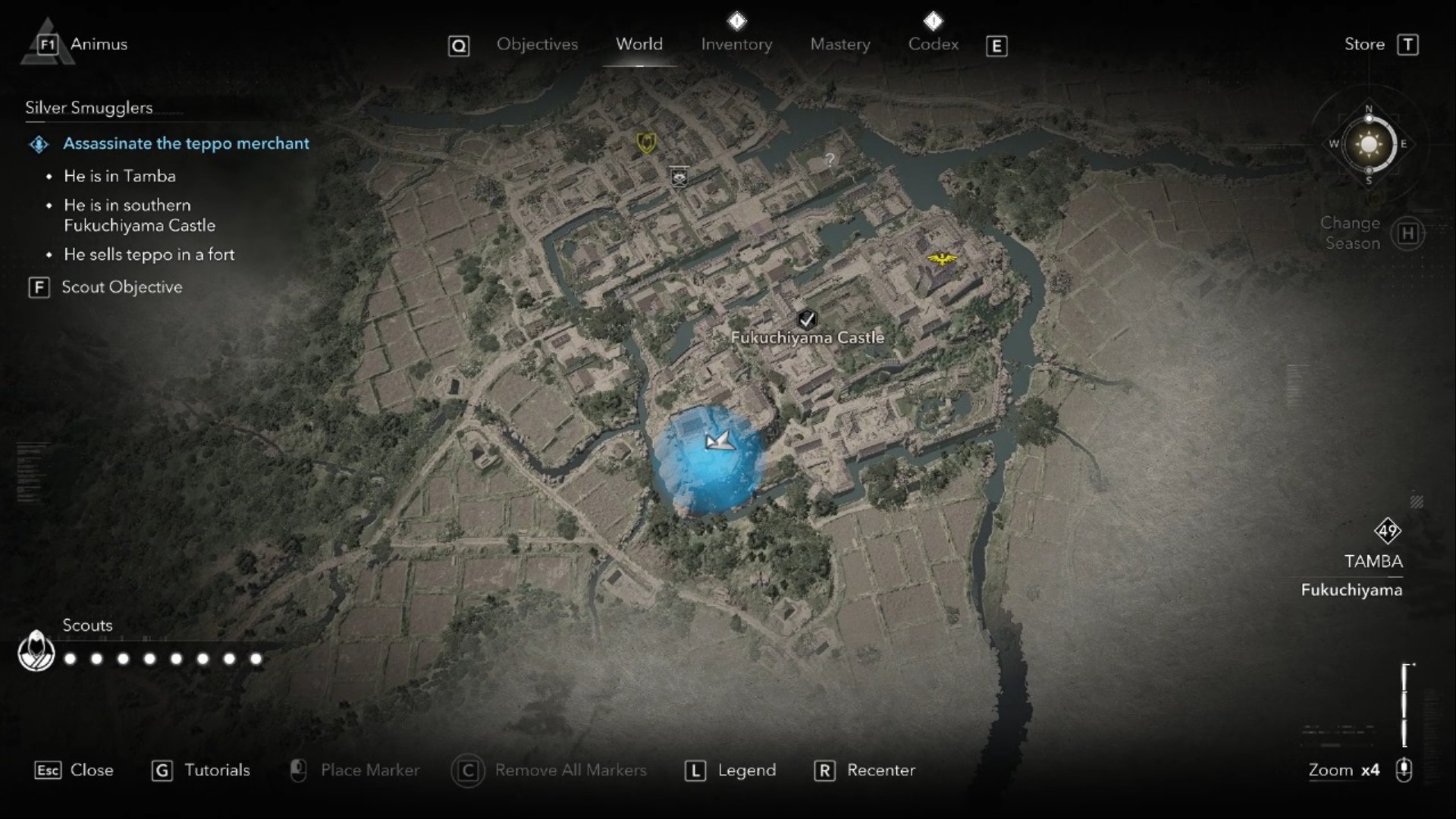 Location of the Teppo Merchant (Image via Ubisoft)