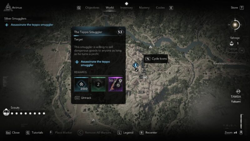 Location of the Teppo Smuggler in Assassin’s Creed Shadows (Image via Ubisoft)