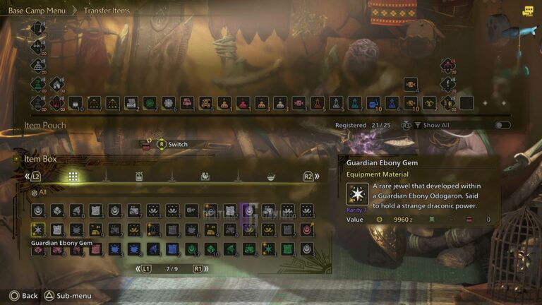 Guardian Ebony Gem in MH Wilds (Source: Deltias Gaming, CAPCOM)
