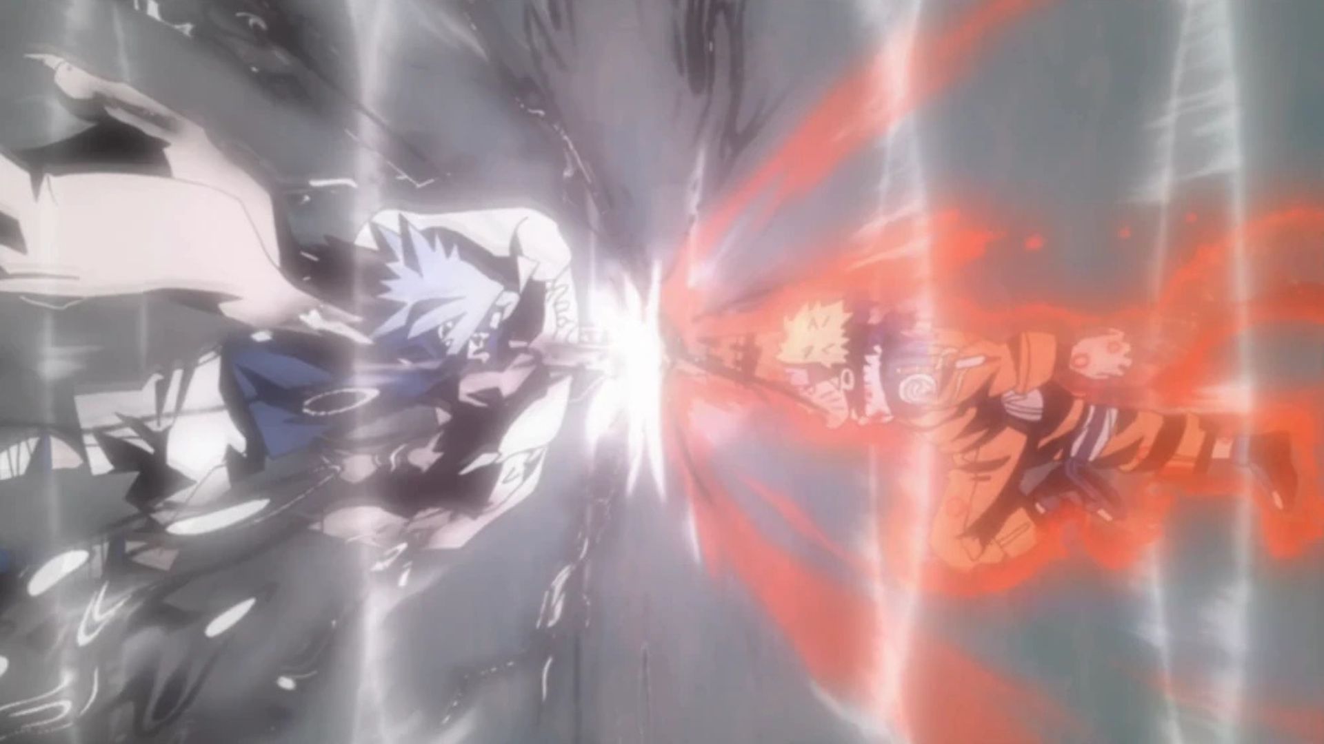 Naruto vs Sasuke as seen in the Naruto anime (Image via Studio Pierrot)
