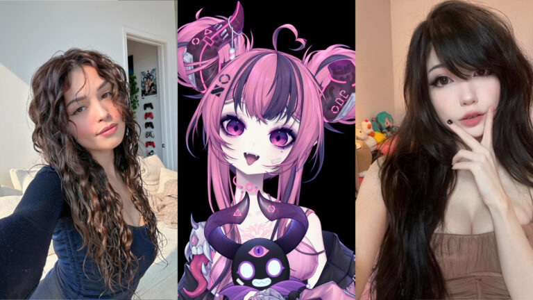 Top 5 female Twitch streamers (Image via @Valkyrae,@Ironmouse, @Emiru/X)