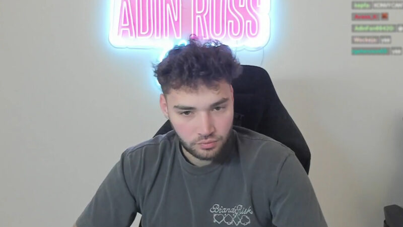 Adin Ross during a stream (Image via @AdinRoss/Kick)