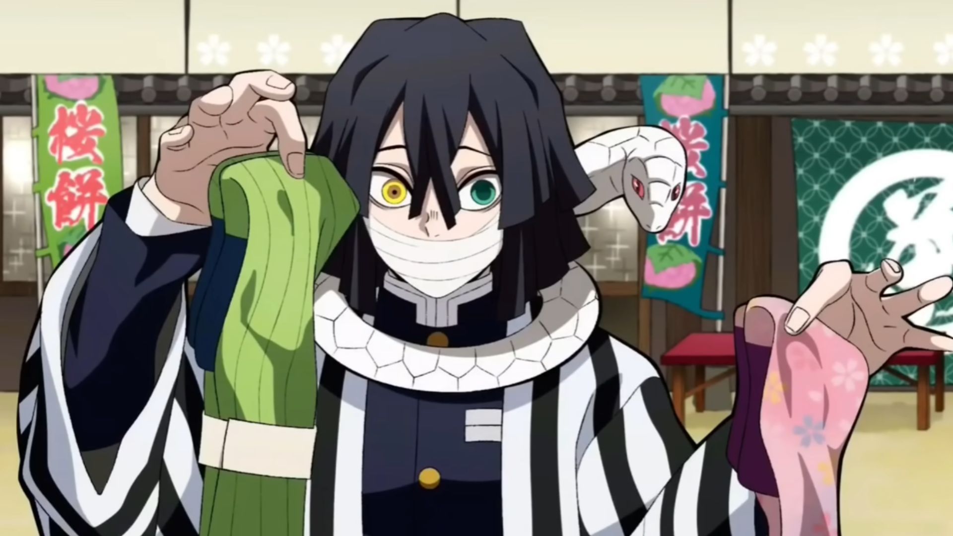 Obanai buying gift for Mitsuri