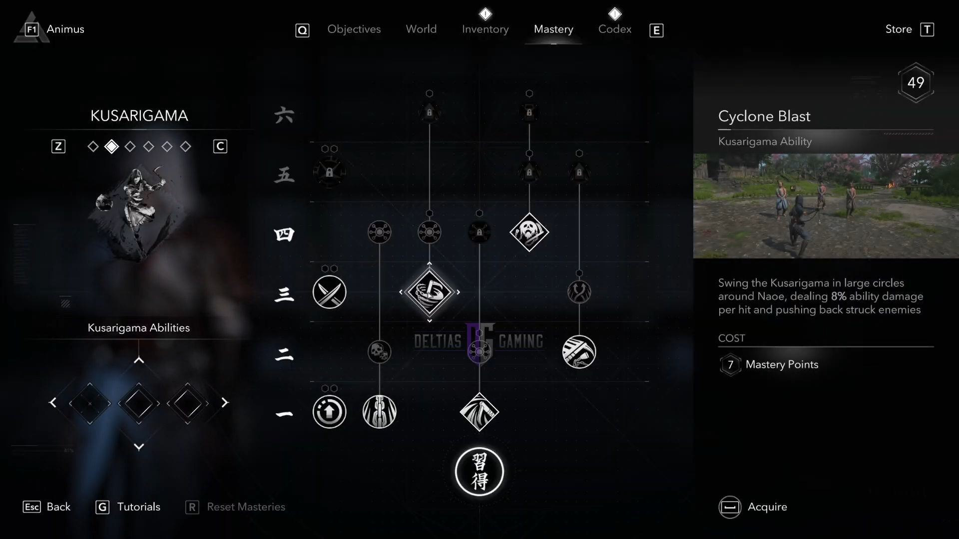 Naoe’s Rank 3 Skills for the Kusarigama
