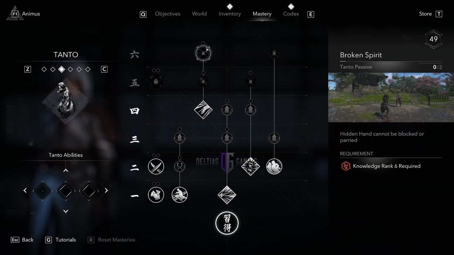 Naoe’s Rank 6 Skills for the Tanto