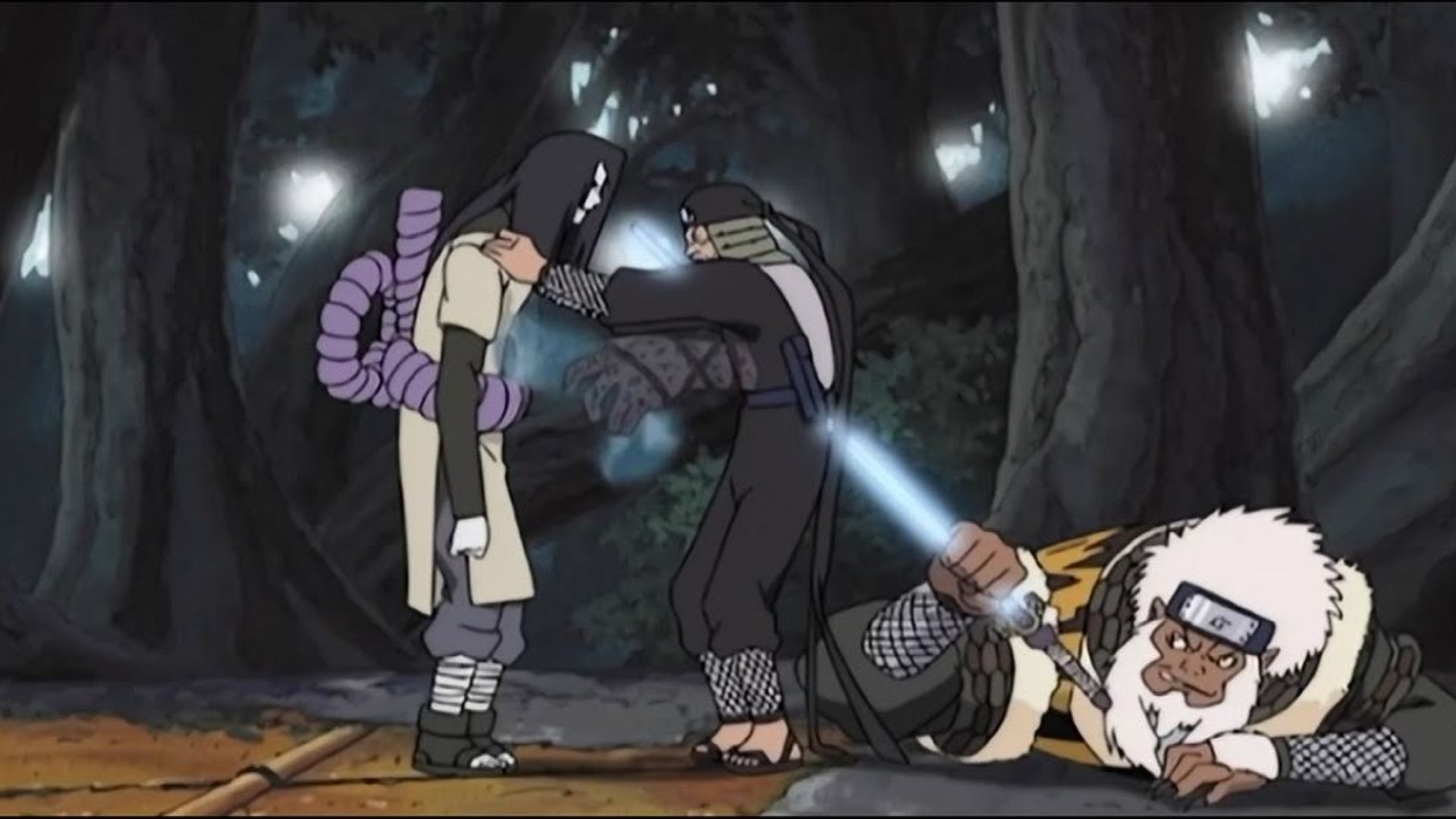 Sarutobi taking Orochimaru’s abilities in Naruto