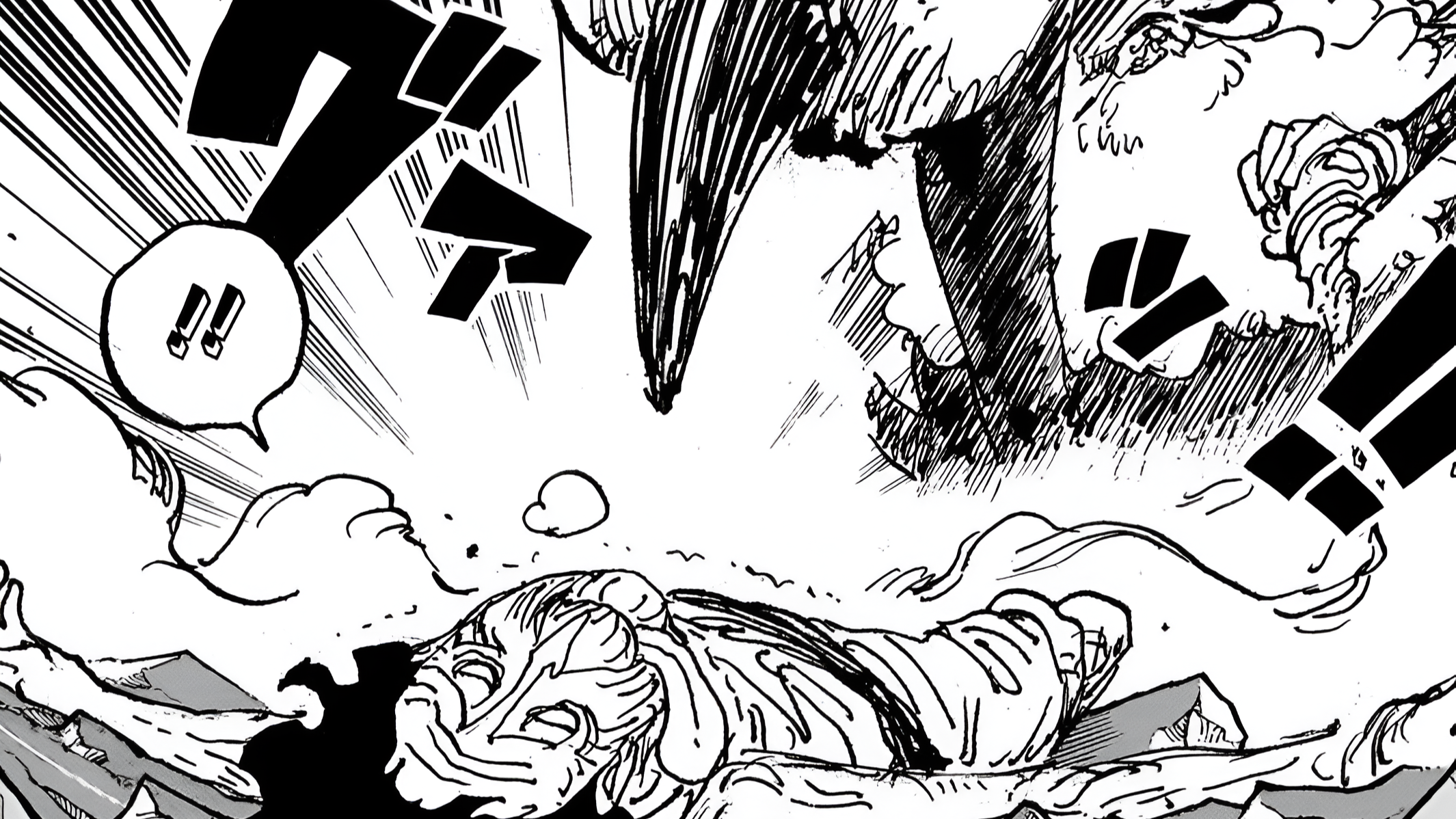 Saturn tries to kill Luffy as seen in the manga (Image via Shueisha)