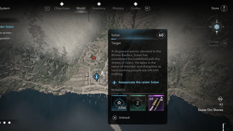 Locate Raider Sobei in Assassin's Creed Shadows
