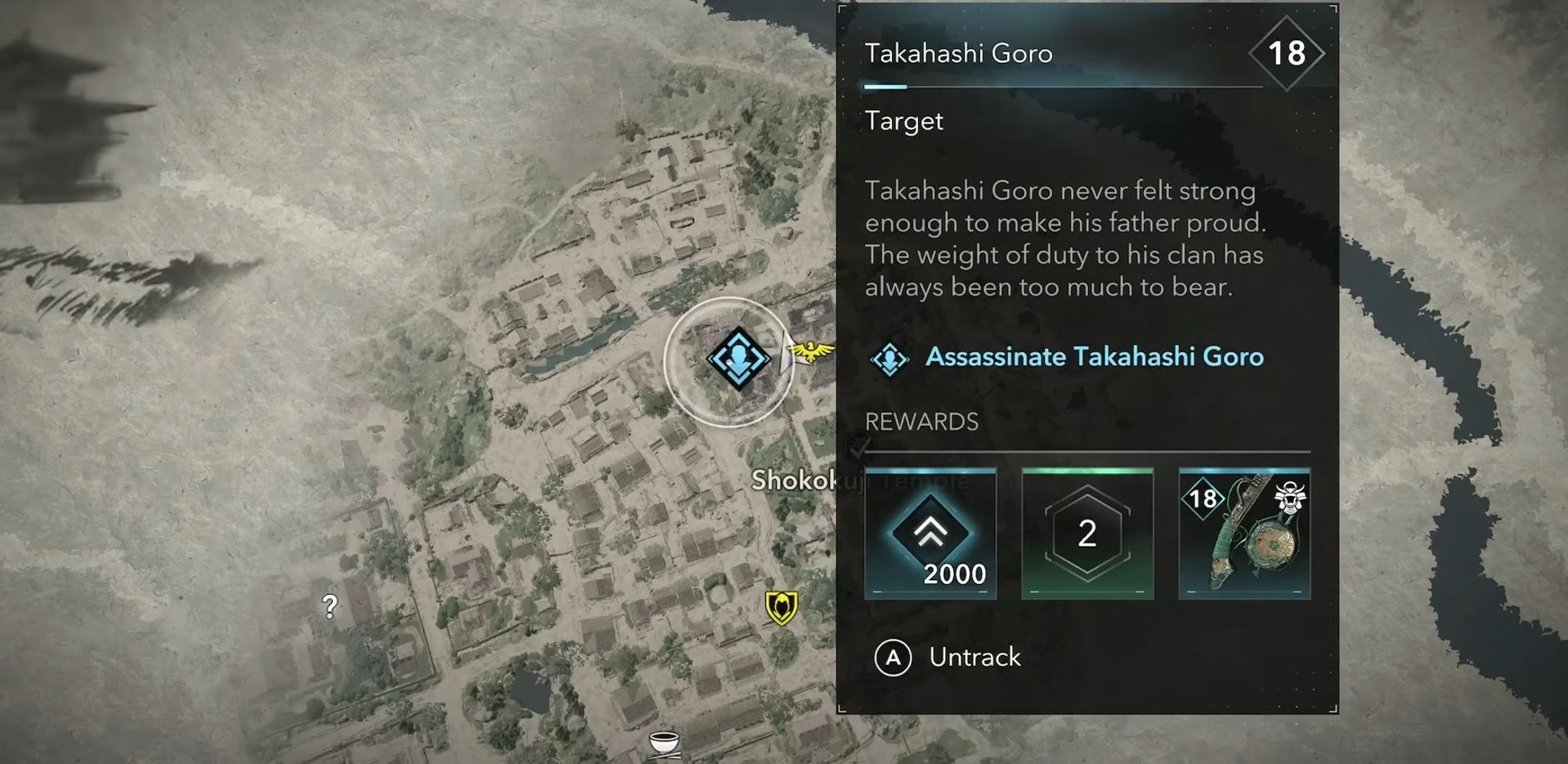 Location of Takahashi Goro (Image via Ubisoft)
