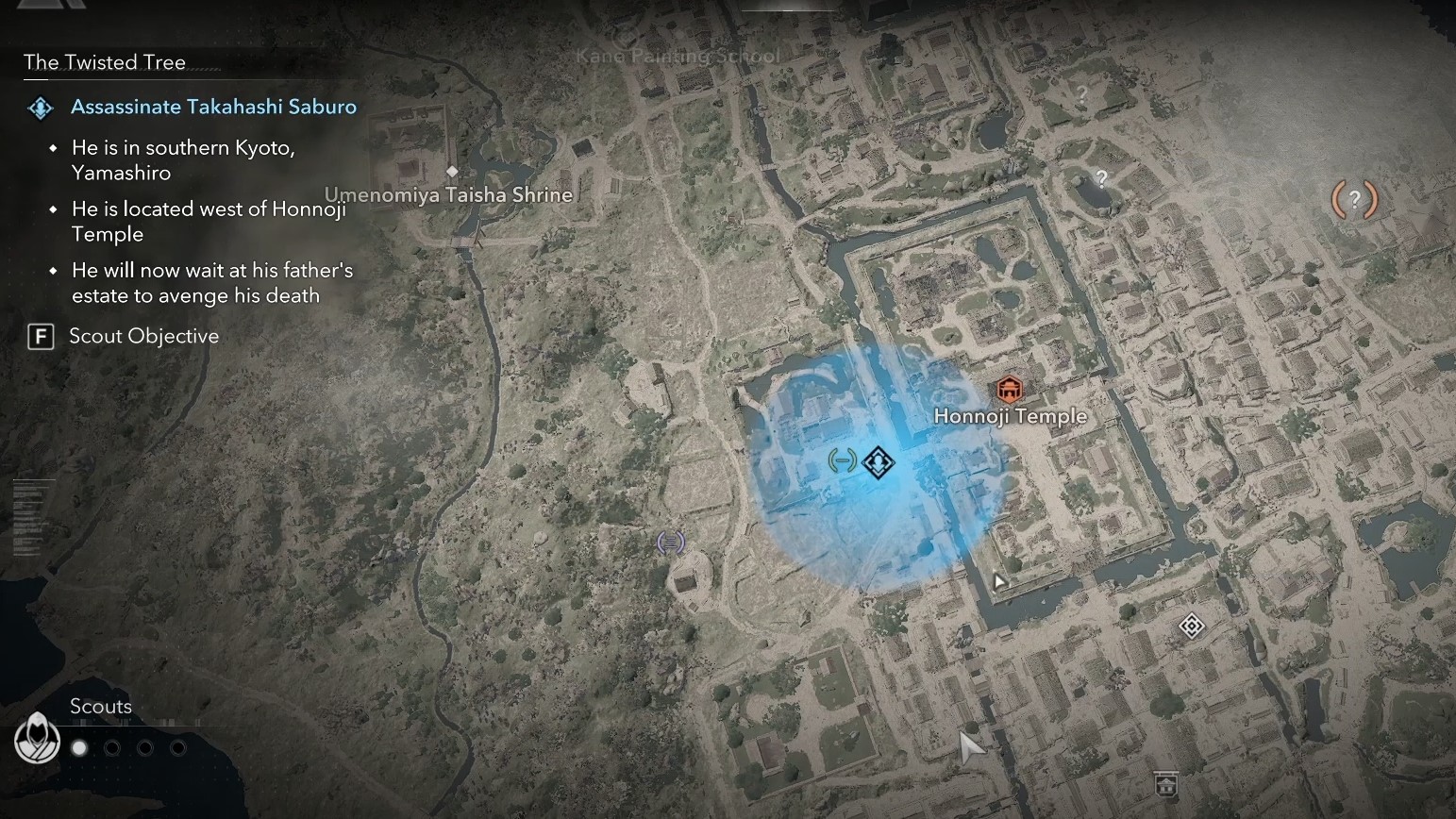 Location of Takahashi Saburo (Image via Ubisoft)