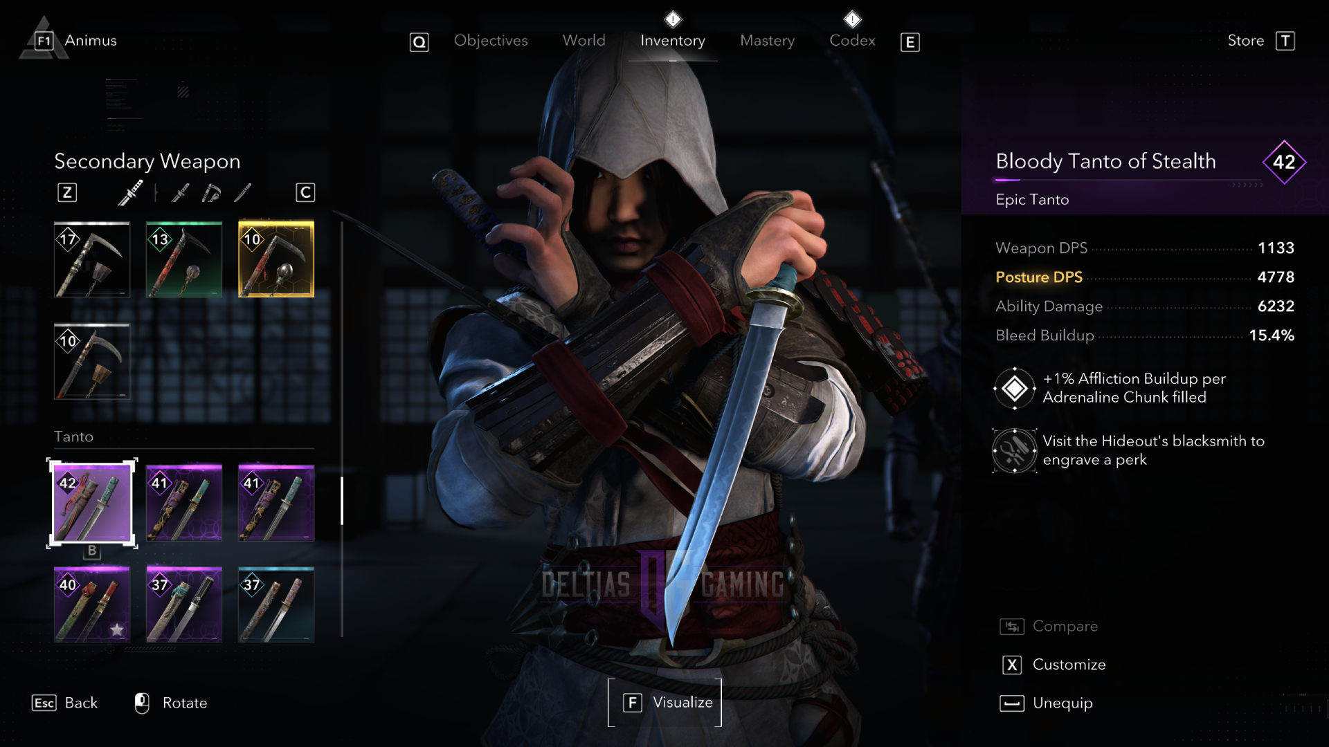 Bloody Tanto of Stealth is our choice weapon for the best Tanto build in Assassin's Creed Shadows.