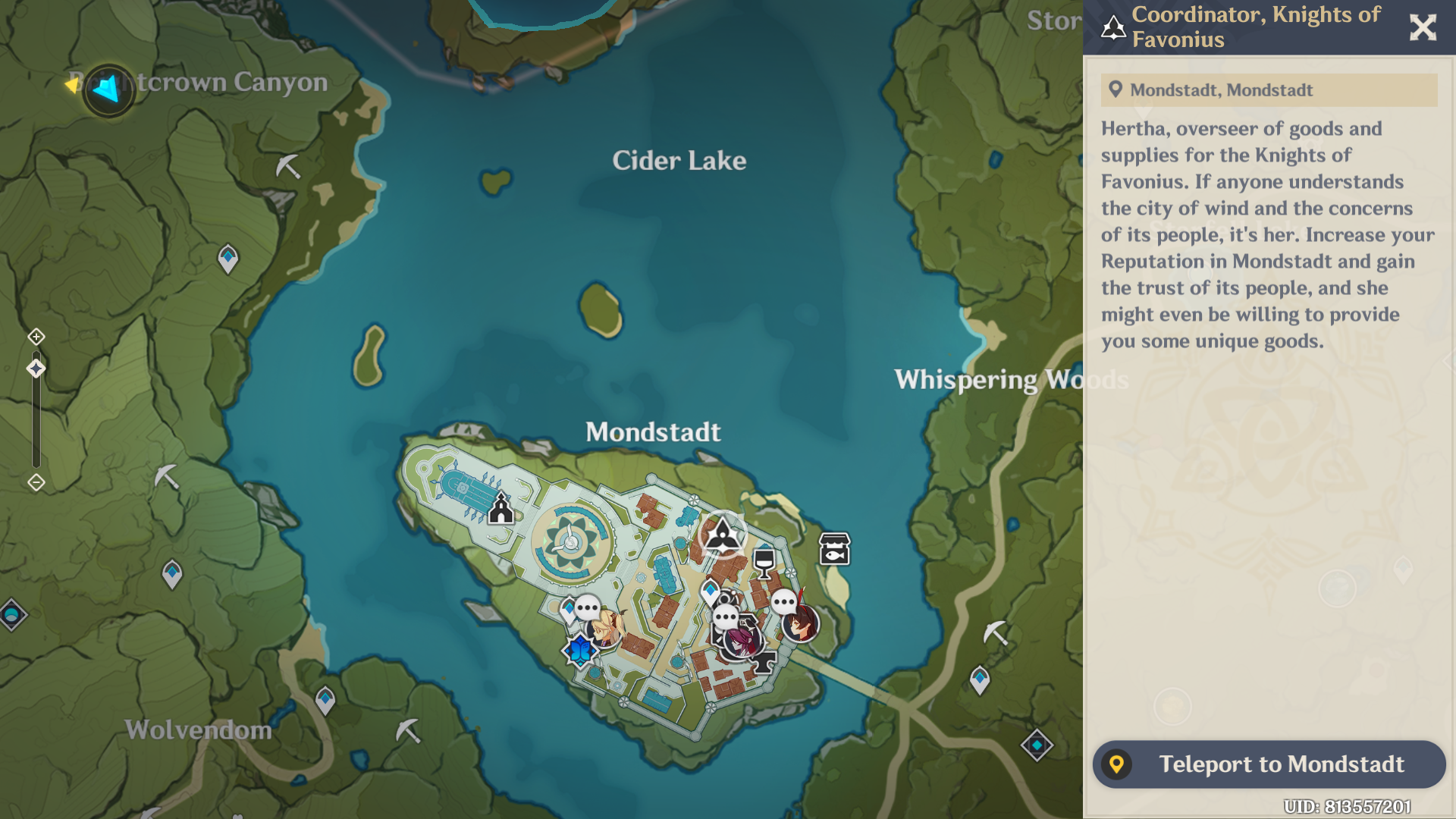 Talk to the designated NPC in each region (Image via HoYoverse)