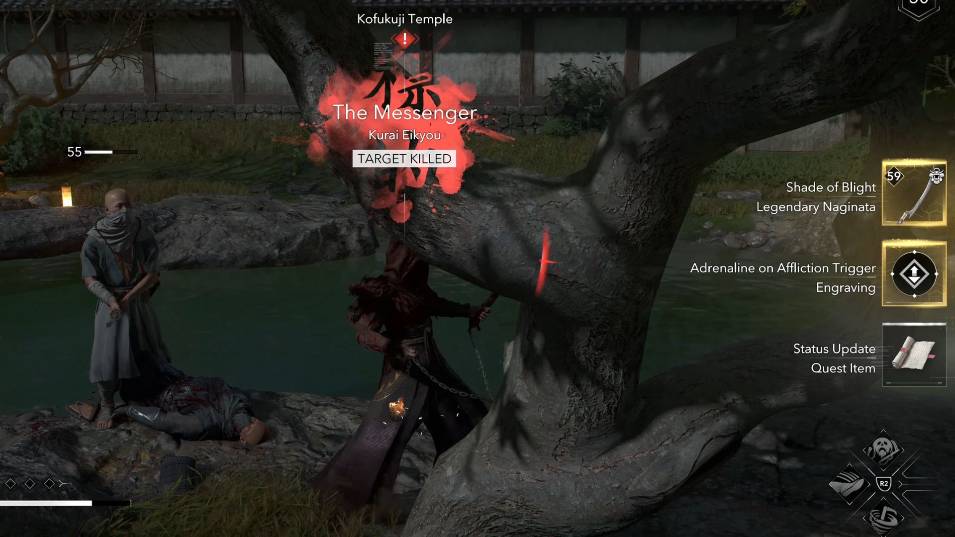The Shade of Blight Naginata can be obtained upon killing The Messenger