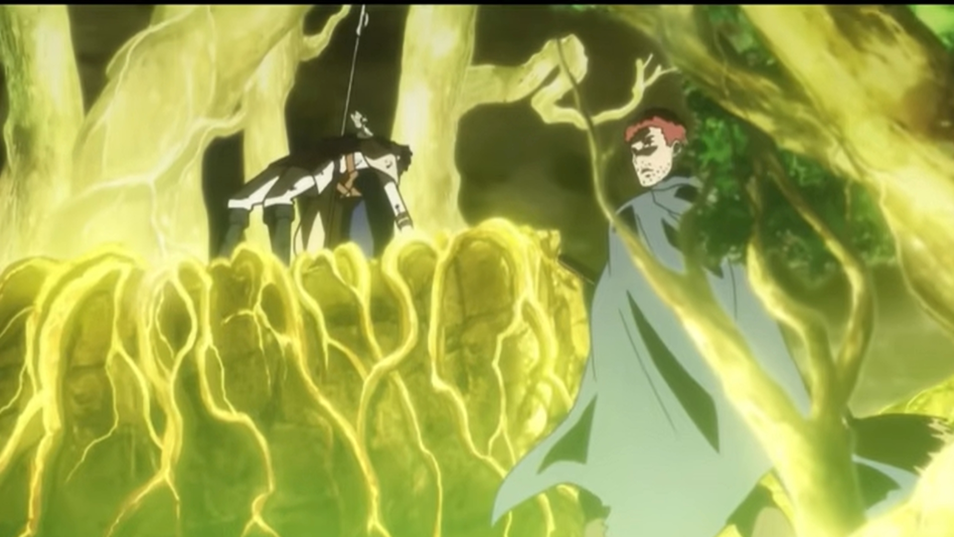Vengeance uses his World Tree Magic to heal the Golden Dawn in Black Clover
