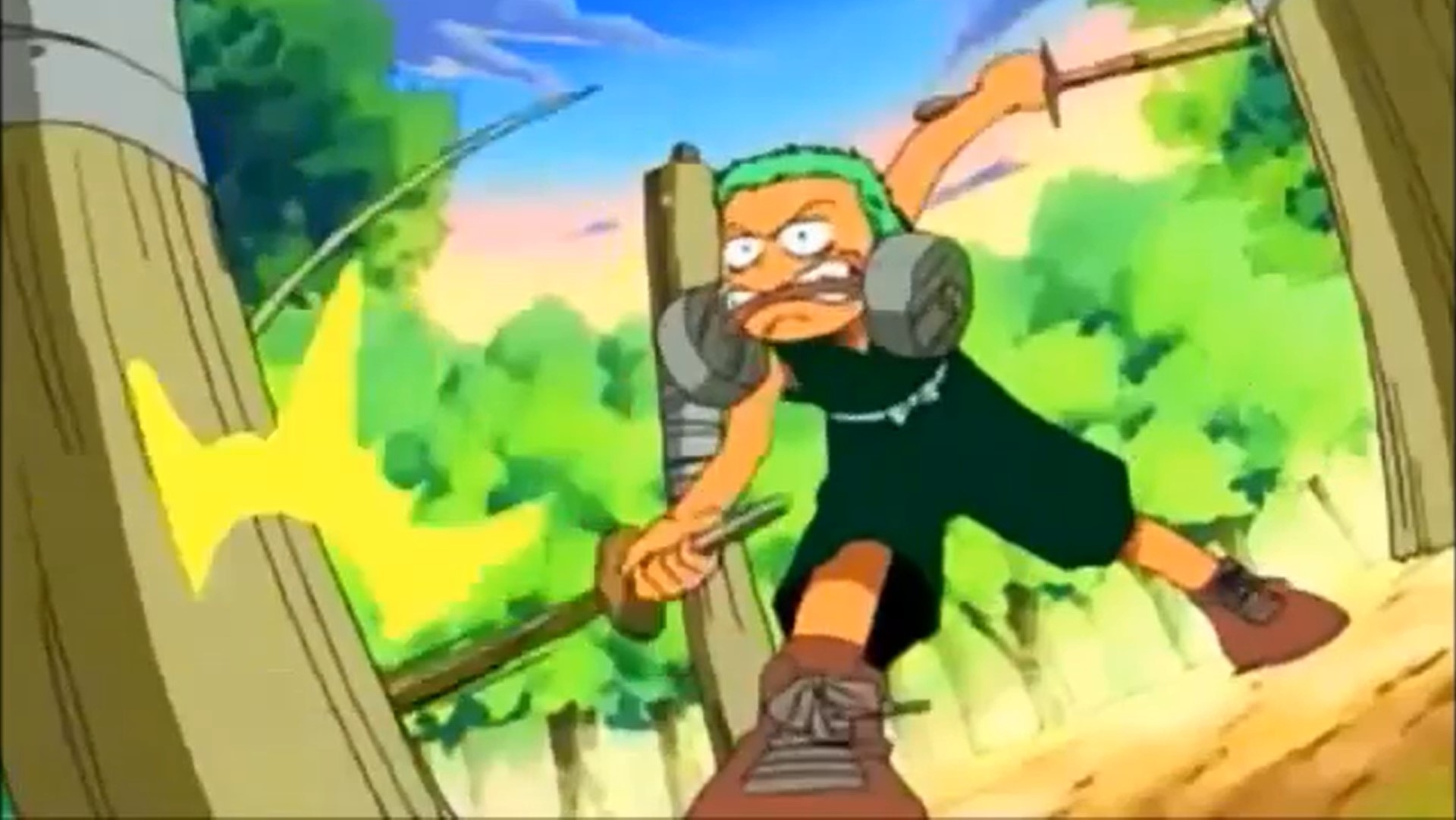 Young Zoro's training in One Piece