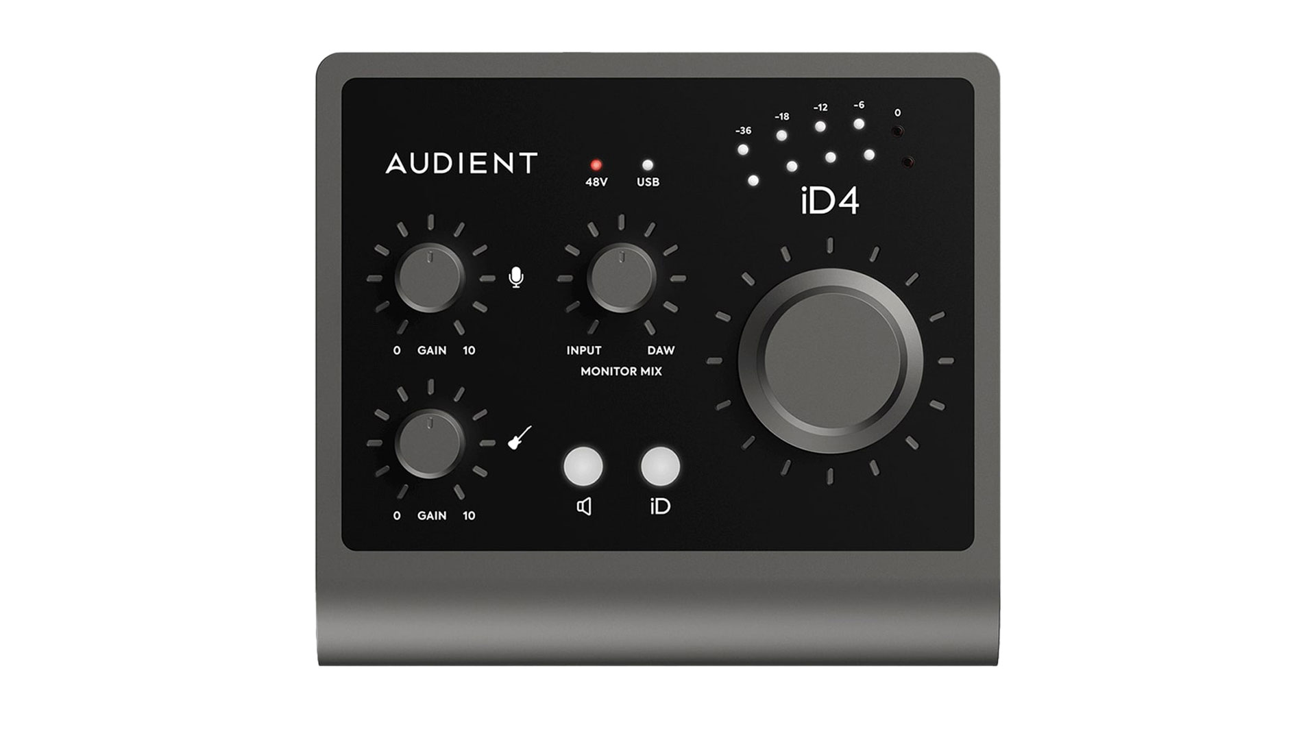 audient id4 audio interface, one the best budget audio interface under $199 front image