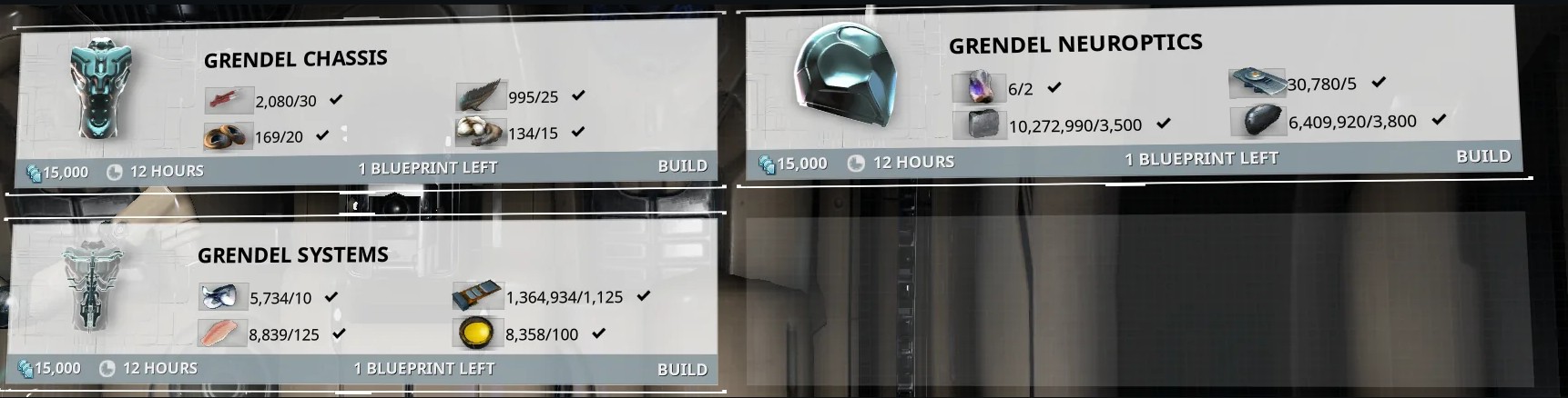 crafting grendel warframe