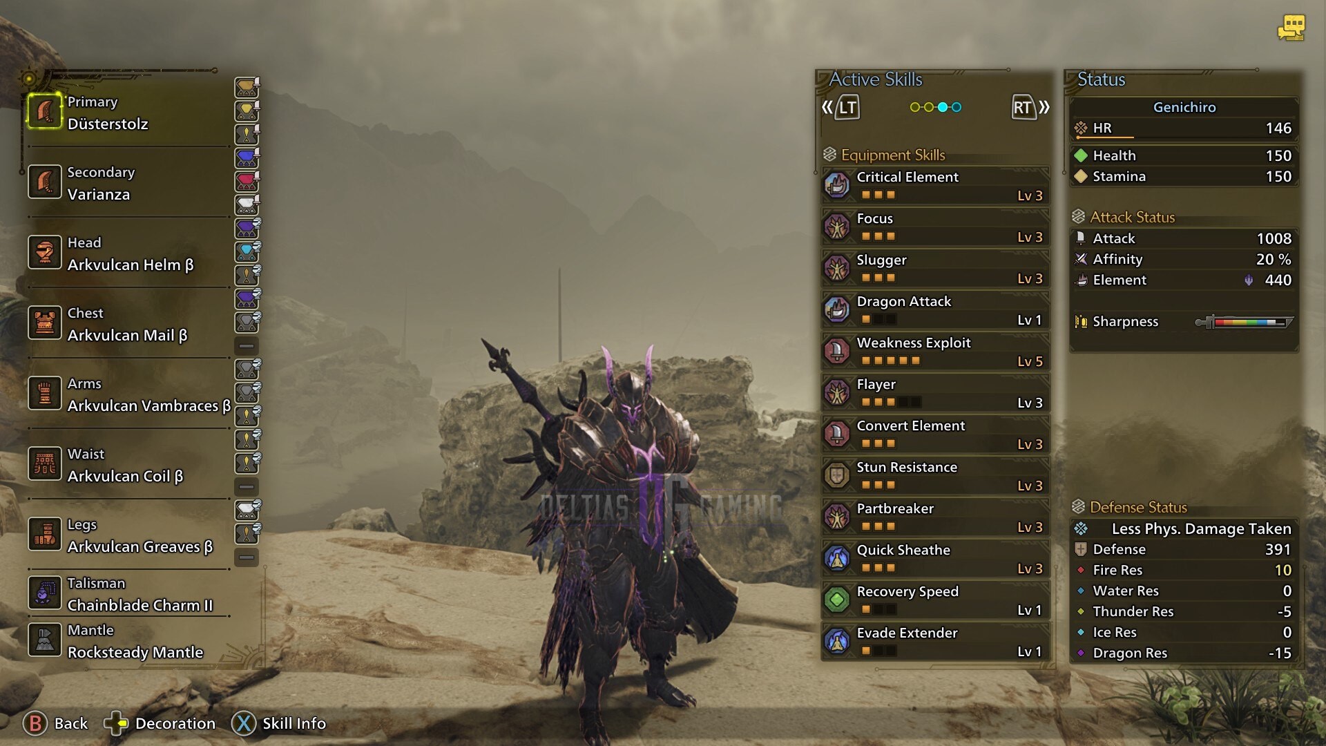 Build used for Tempered Arkveld (Image via Capcom)