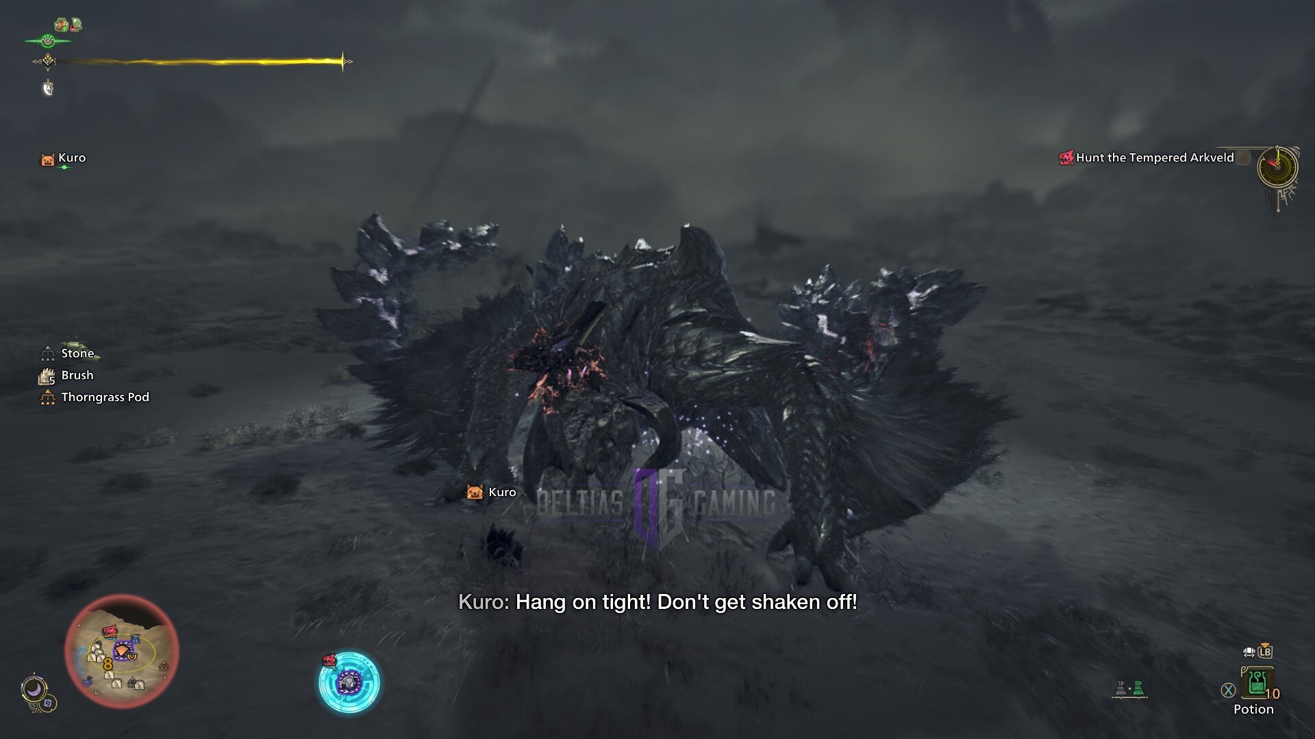 Mounting the Tempered Arkveld (Image via Capcom)
